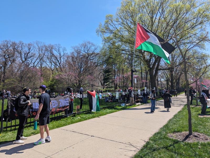 outside pro-Palestinian encampment