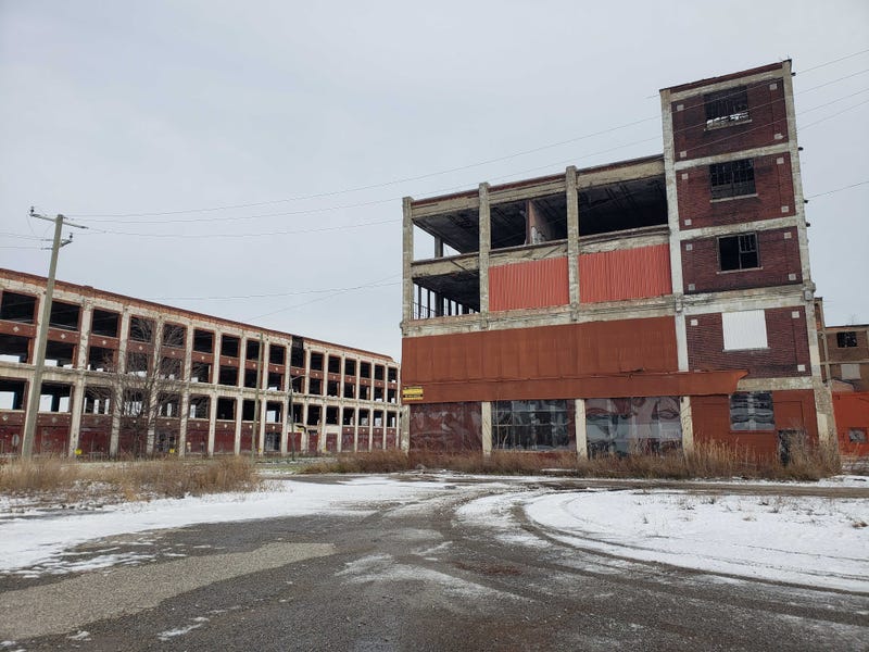 Decaying old Packard plant in Detroit.