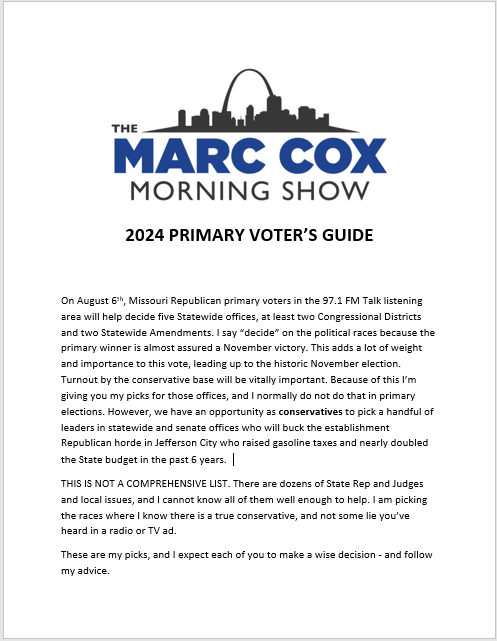 The Marc Cox Morning Show 2024 Primary Voter's Guide