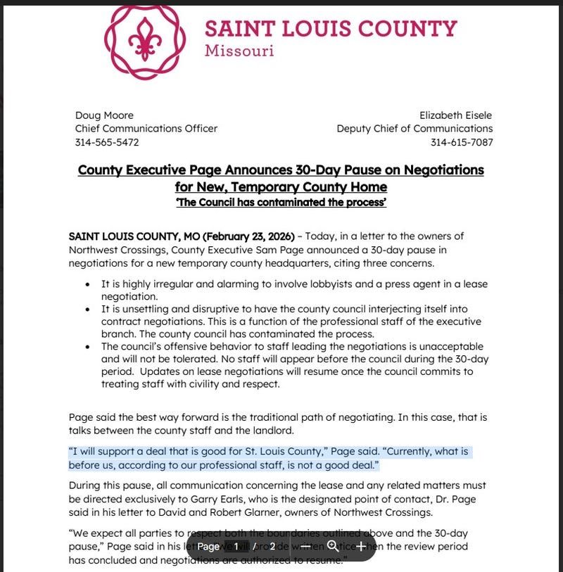 St. Louis County Executive Sam Page