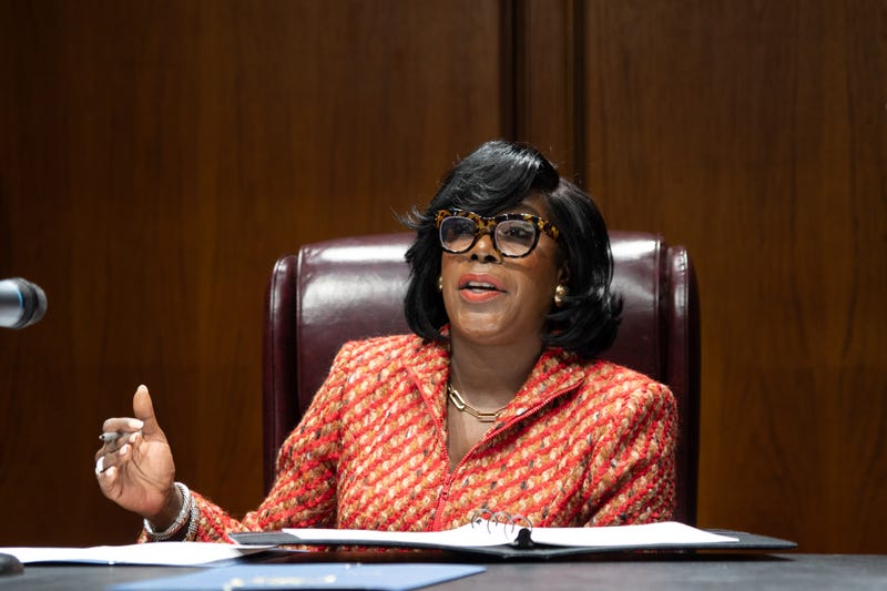 Philadelphia Mayor Cherelle Parker signing executive orders in her office.