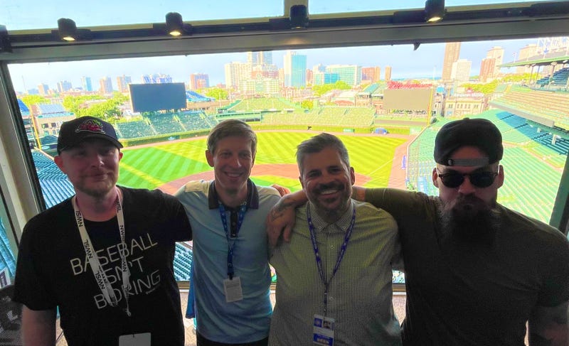 From left, Parkins & Spiegel Show members Chris Tannehill, Danny Parkins, Matt Spiegel and Shane Riordan