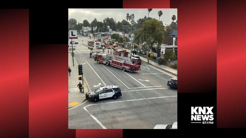 Pasadena fire and police departments responded to a collision involving a Metro A-line train and a car.