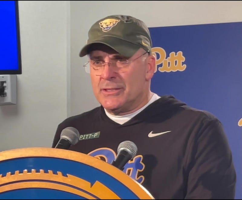 Pat Narduzzi at podium