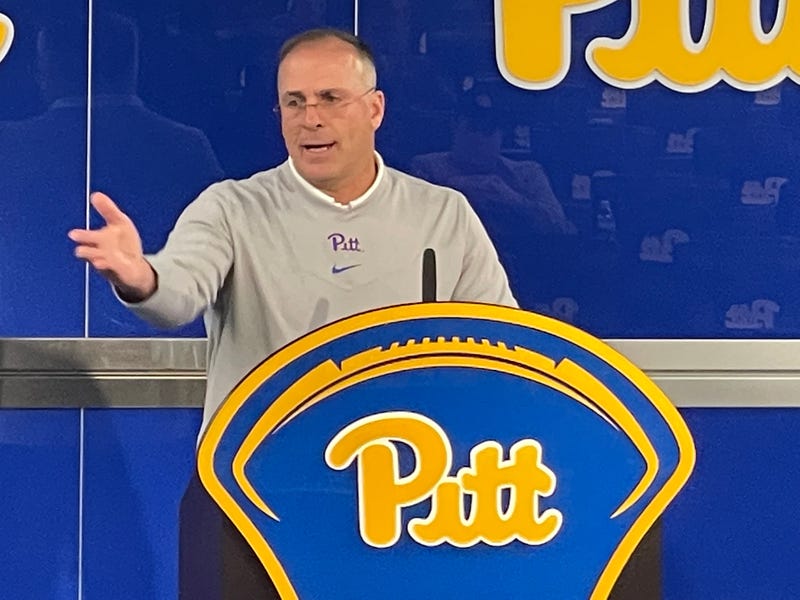 Pat Narduzzi at podium