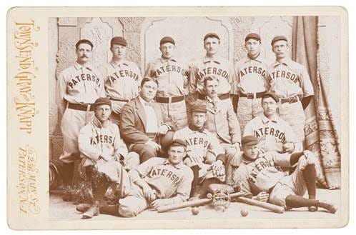 Paterson Silk Weavers Team Cabinet card featuring a pre-rookie Honus Wagner