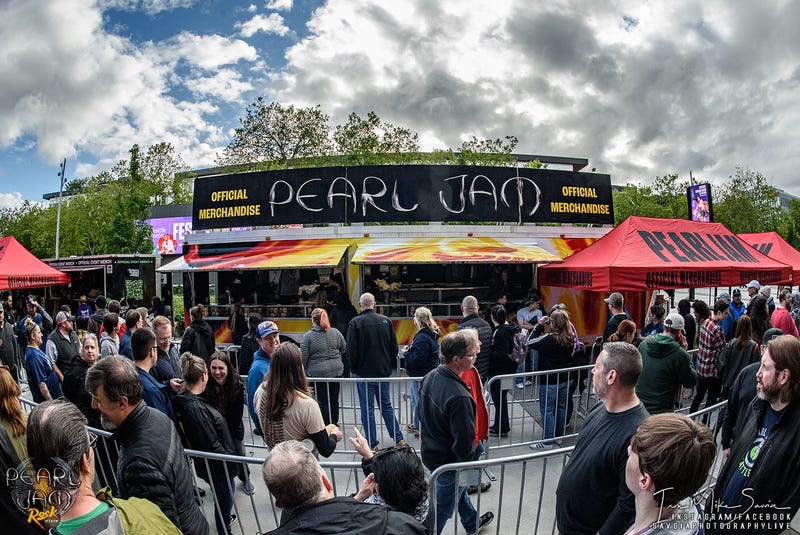 Pearl Jam Merch outside Climate Pledge Arena 5.28.24