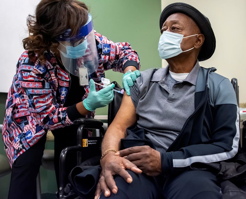 Army Veteran Joe L. Knight was the first non-employee Veteran in the Pensacola, Florida, area to receive the COVID-19 vaccination.