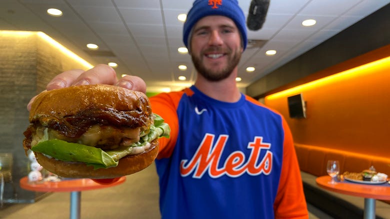 Pete Alonso introduces 'Polar Burger' at Citi Field