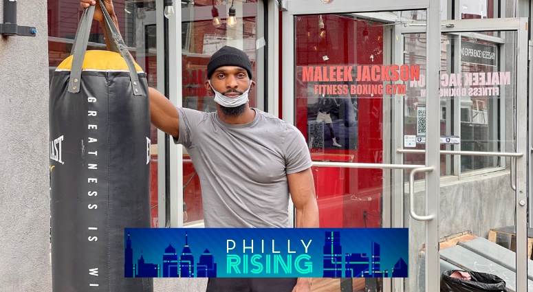 Maleek Jackson stands in his boxing gym in Northern Liberties