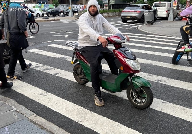 Police are searching for a suspect who they say struck a 2-year-old boy with a scooter on the Lower East Side on June 2 and fled the scene