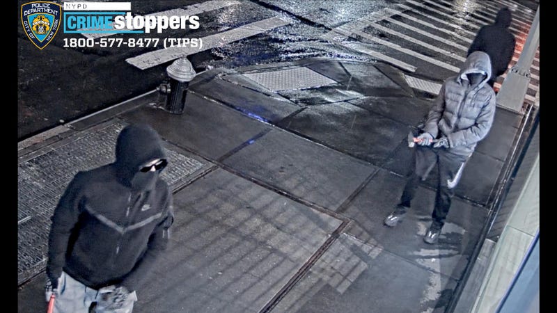 Police are searching for three suspects who fled in a white Acura sedan