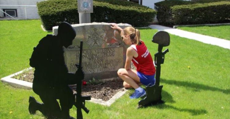 Extreme distance marathon runner Eva Casale (pictured) will be completing seven marathons (over 184 miles) in seven days to raise funds and awareness to support veterans.