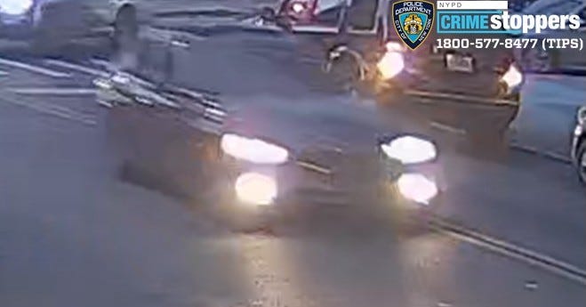 Police said the BMW driver sped off after striking the victim