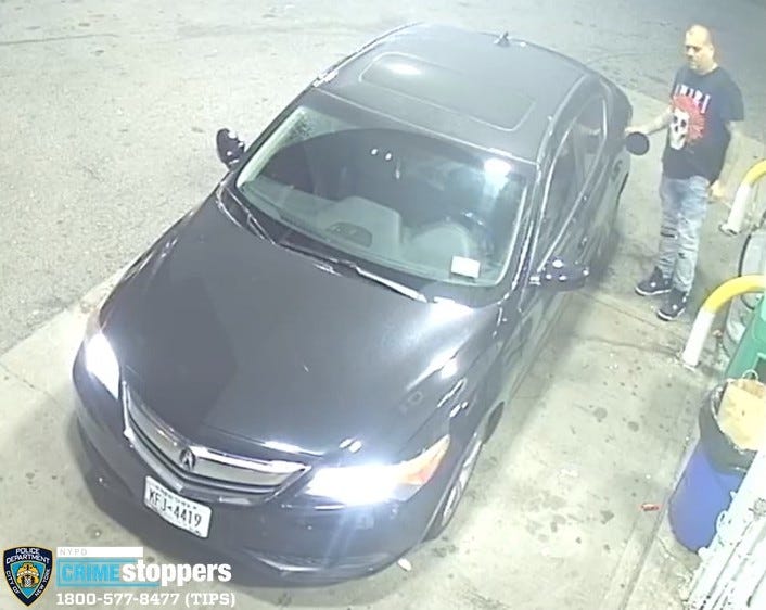 The suspect was last seen fleeing the gas station