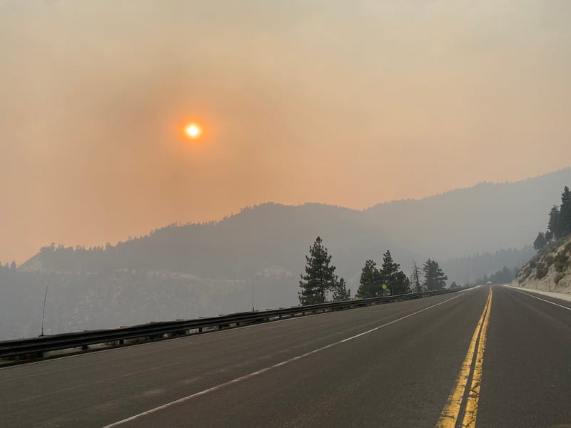 Deserted roadway in South Lake Tahoe Area after evacuations earlier this week.