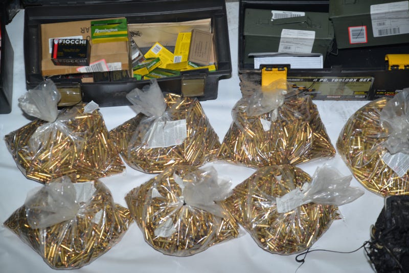 Thousands of rounds of ammunition discovered at Samuel Cassidy's East San Jose home.