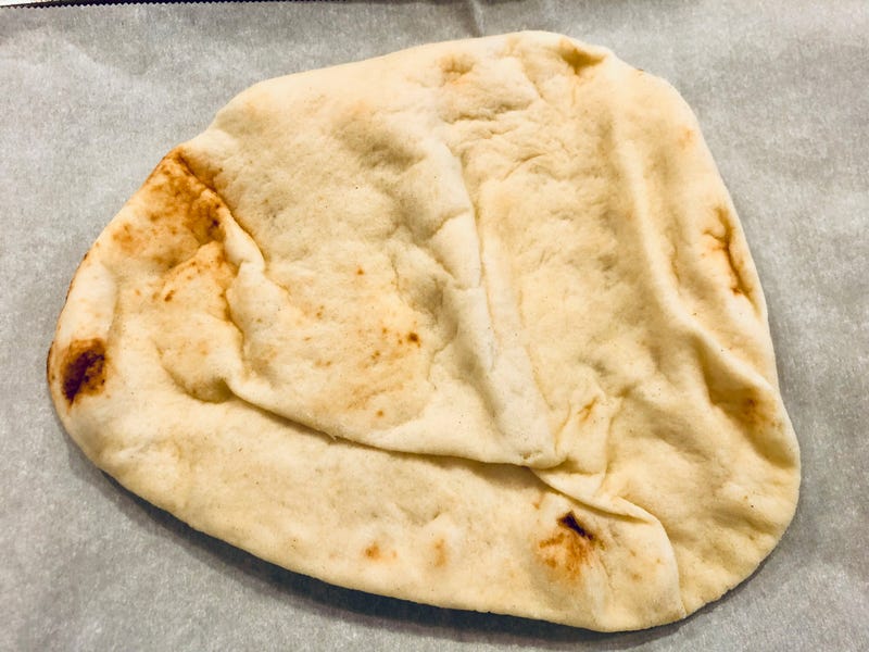 Naan Flatbread with Crispy Caramelized Shallots and Blueberries