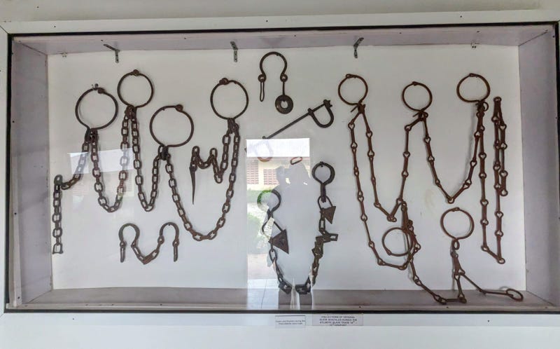 Chains at the the Mobee Slave Relics Museum in Badagri, Nigeria.