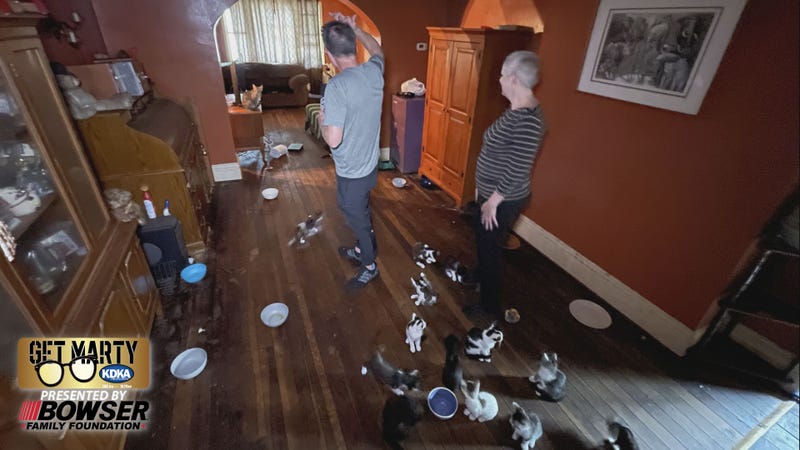 Marty and Kathy and cats