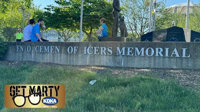 May 2024, View of memorial wall from the river walk on the N. Shore