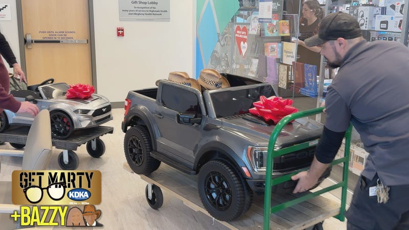 Rolling in the Power Wheels delivery at AHN Wexford Hospital.
