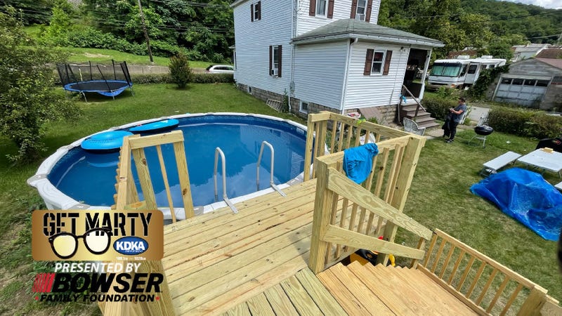 Jaycee's pool deck is finished and ready for action!