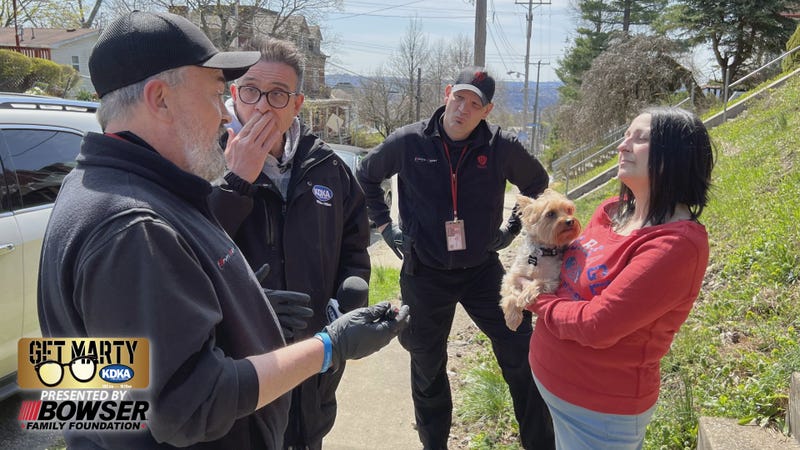 Pestco's Bob Wiemer (left) talks to Alisa and Marty about dealing with her rodent problem.