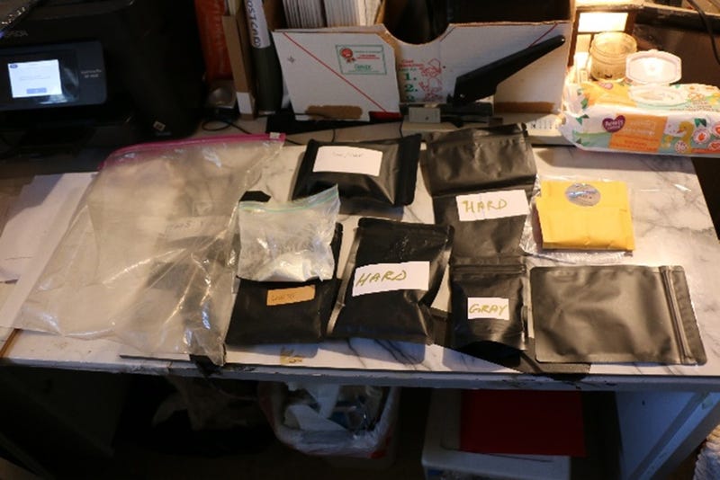 Products recovered from Carolyn Tolin's Centereach garage where she ran her drug trafficking operation.