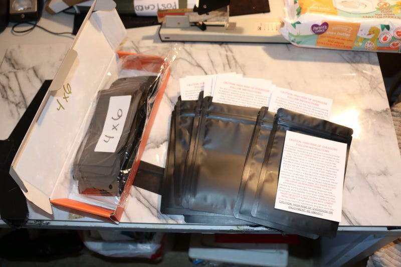 Products recovered from Carolyn Tolin's Centereach garage where she ran her drug trafficking operation.