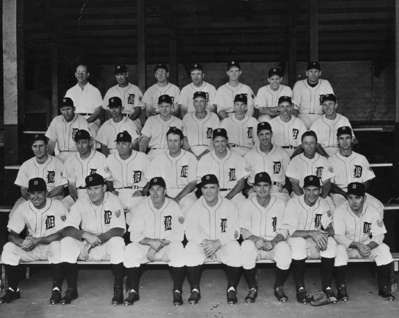 The 1945 line-up of the Detroit Tigers baseball team.