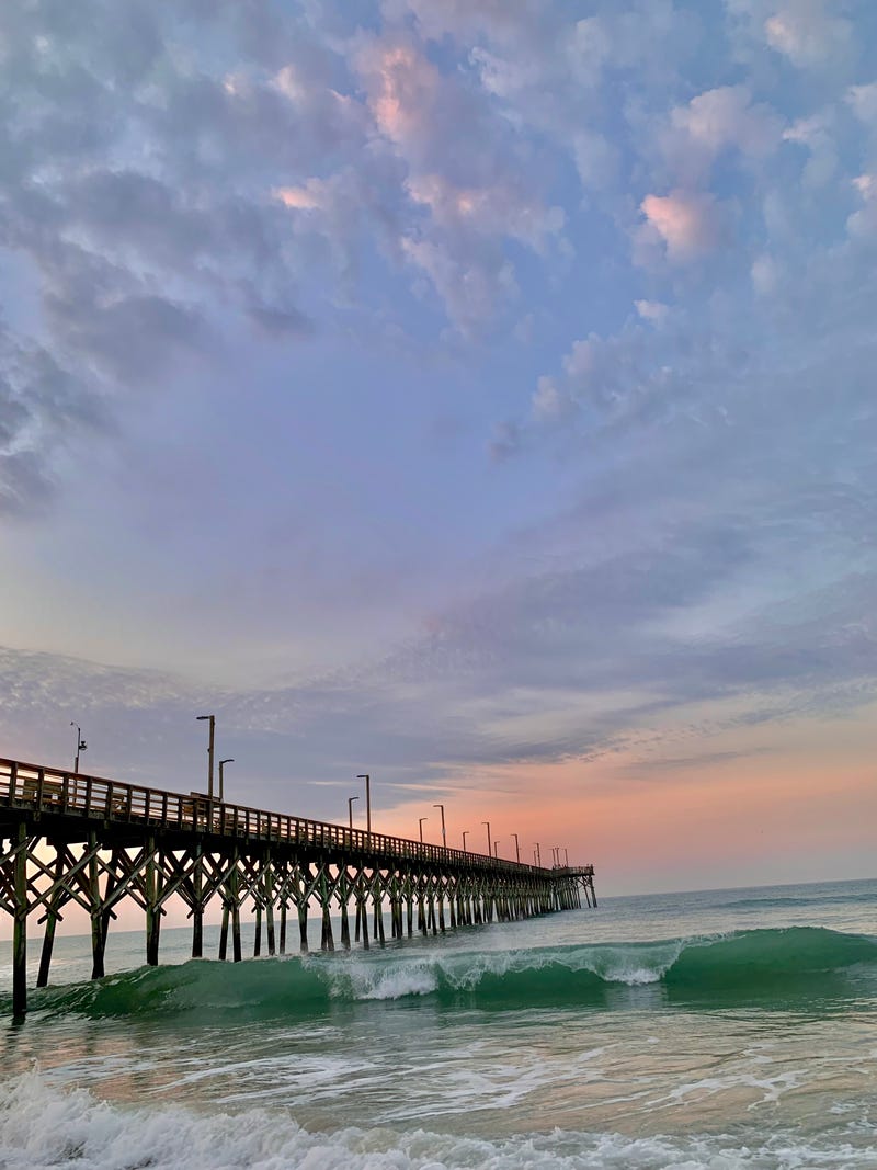 The Surf City Fishing Pier at sunrise