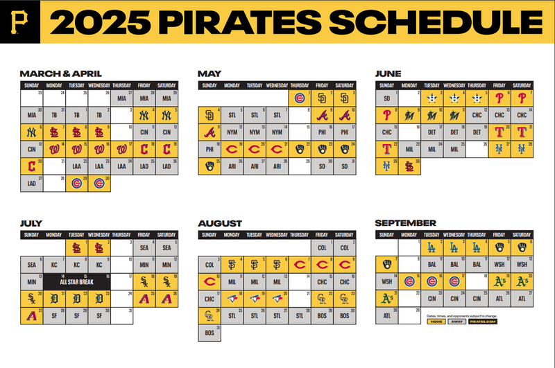 2025 Pittsburgh Pirates Schedule