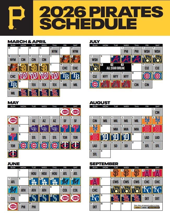 Pirates schedule