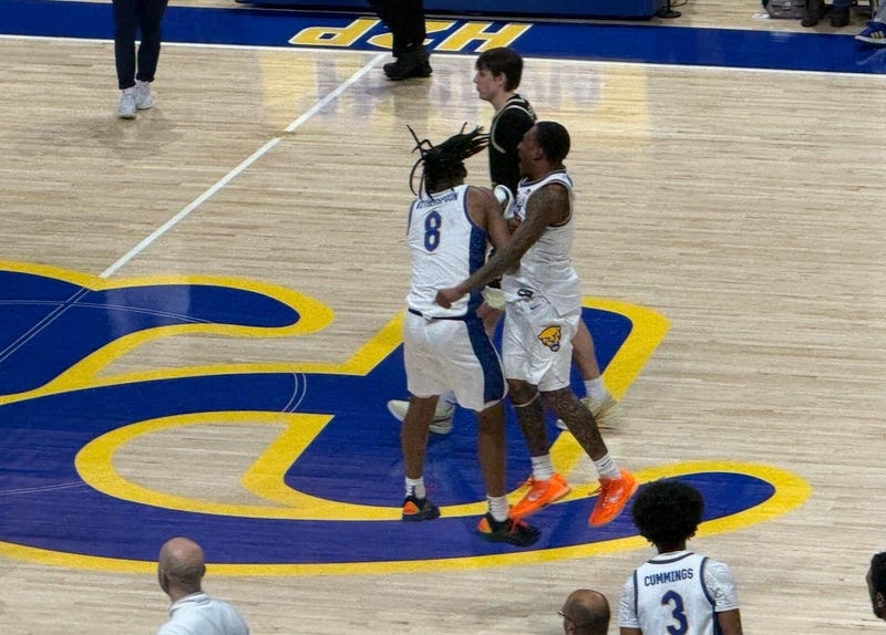 Pitt basketball celebrates win over Wake Forest