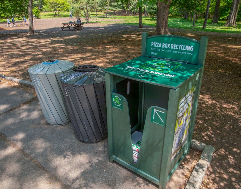 Six months in, the Central Park Conservancy's pizza box recycling program has recycled over 1,300 boxes.