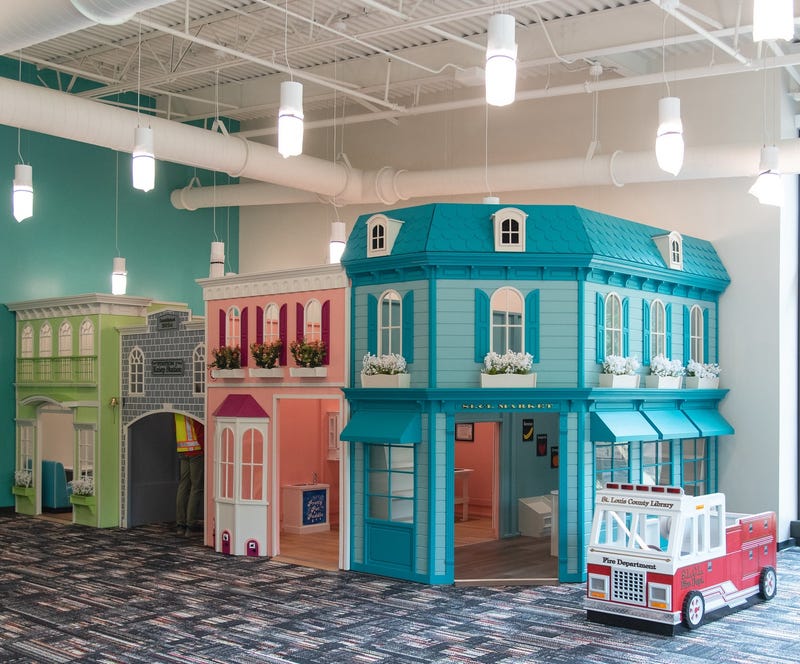 Play area in children's library at Clark Family Branch