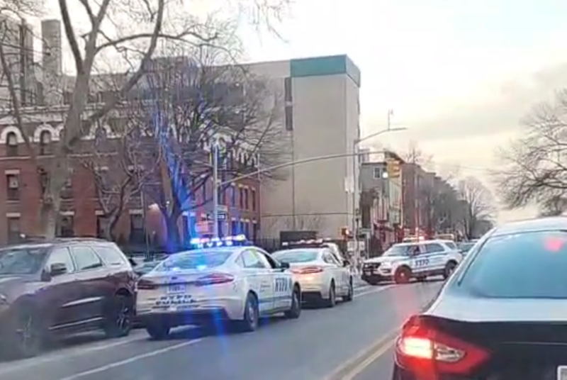 Police respond to the scene of the shooting in Crown Heights on Feb. 25, 2025