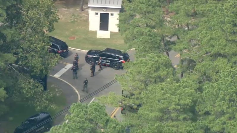 Birds-eye view of shooting near Stockton University