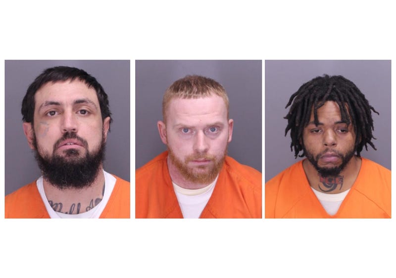Mugshots of Scott Brown (left), William Creasy (center) and Deonte Prophett (right)