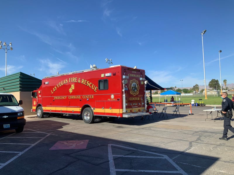 A pop-up coronavirus clinic is set up in Las Vegas