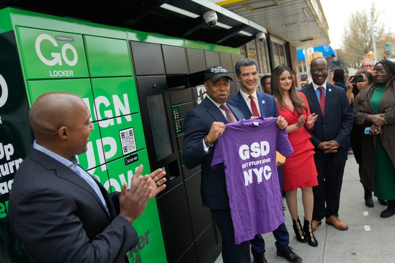 Mayor Eric Adams announced a pilot program that provides free public lockers to New Yorkers in order to curb truck congestion and reduce package theft.