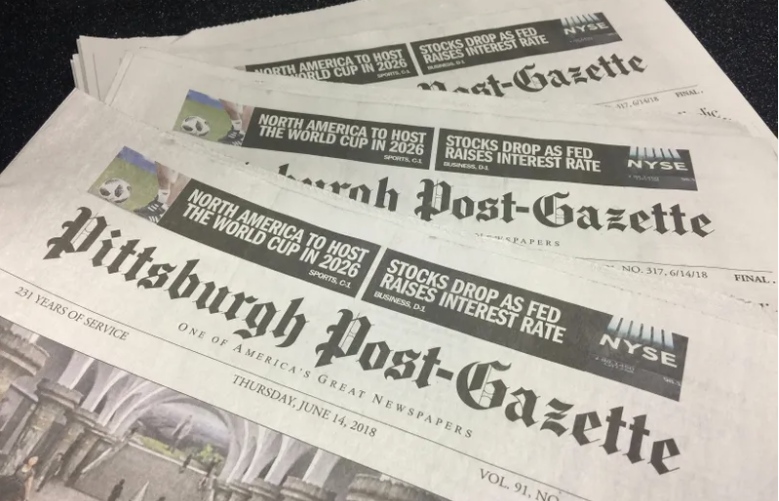 Stack of Post-Gazette papers