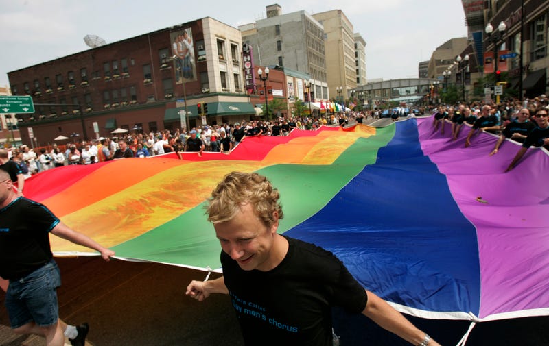 Pride flag parade