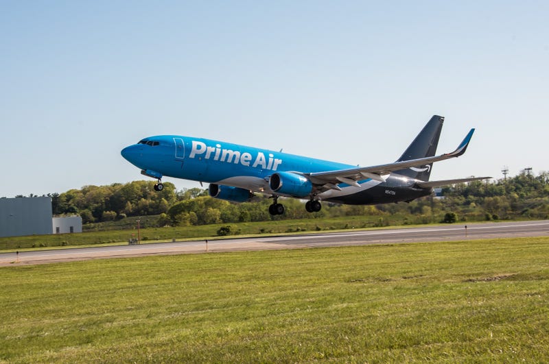 Amazon Air takes off from Pittsburgh International Airport for the first time on May 13, 2021