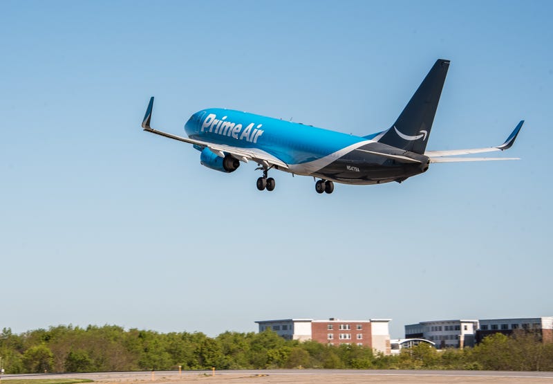 Amazon Air takes off from Pittsburgh International Airport for the first time on May 13, 2021
