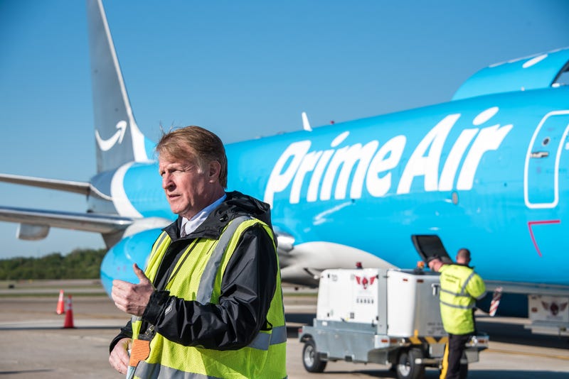 Allegheny County Executive Rich Fitzgerald at Pittsburgh International Airport for Amazon Air's first fight out of Pittsburgh on May 13, 2021