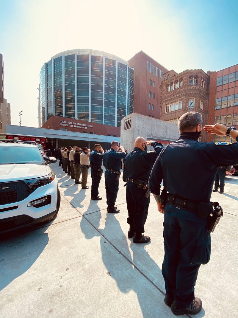 San Francisco Police officers pay tribute to Jason Cortez.
