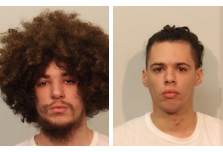 Mugshots of Jeremiah Powell, left, and Malachi Powell