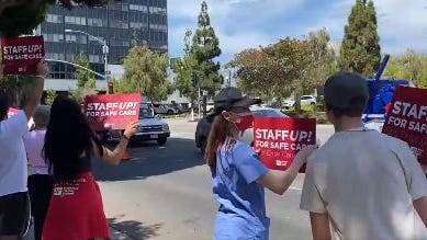 Nurses picket outside Santa Monica hospital for 'chronic staffing shortage'
